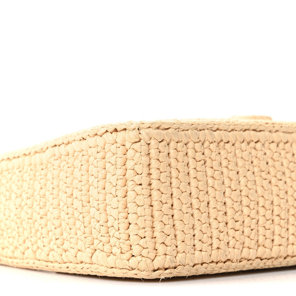 Yarn Raffia Effect Crochet Mini Re-Edition 2000 Shoulder Bag Naturale