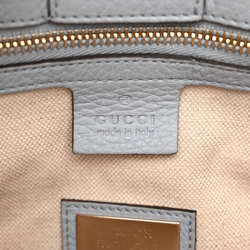 Canvas Cellarius Calfskin Flora Knight Medium Bamboo Shopper Tote Light Blue