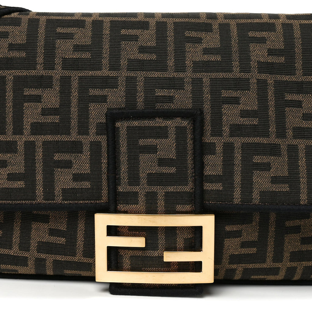 Fabric Jacquard FF 1974 Large Baguette Tobacco Moro Black
