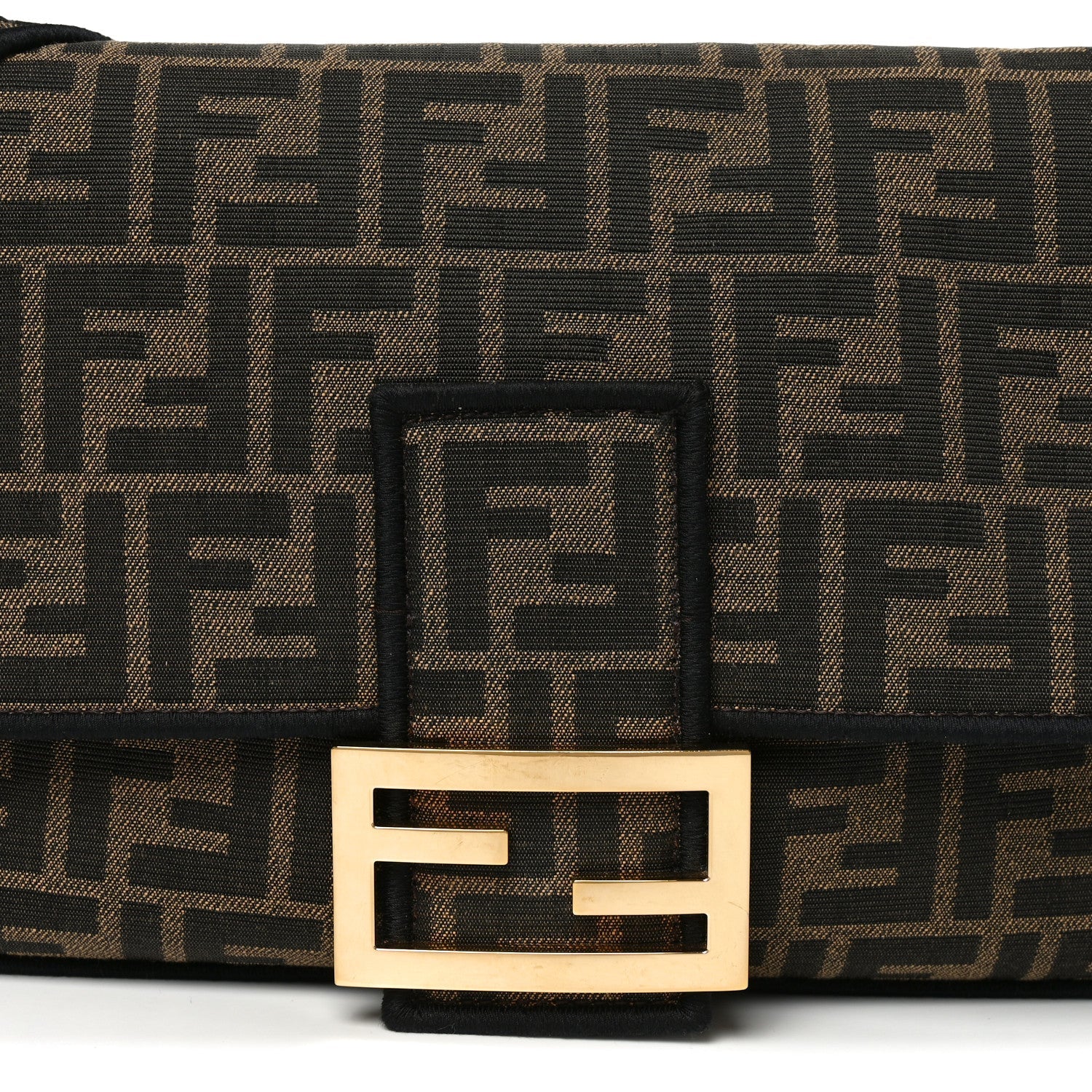 Fabric Jacquard FF 1974 Large Baguette Tobacco Moro Black