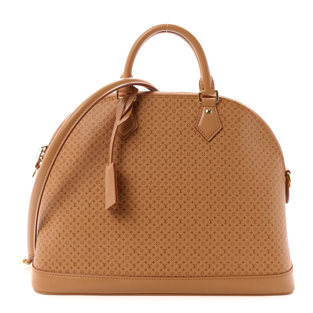 Calfskin Minigram Alma MM Soft Hazelnut
