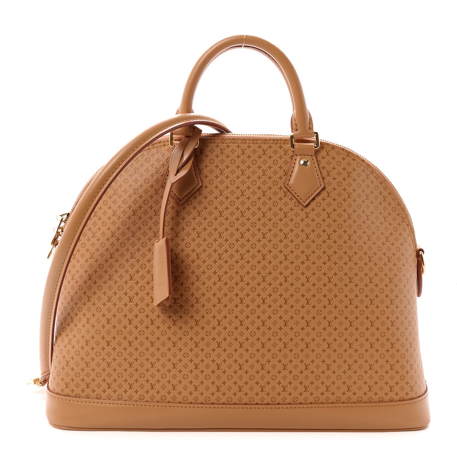 Calfskin Minigram Alma MM Soft Hazelnut