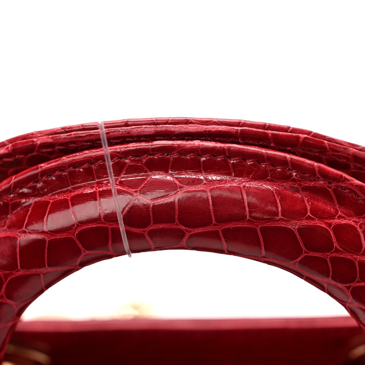 Alligator Crystal Mini Lady Dior Red