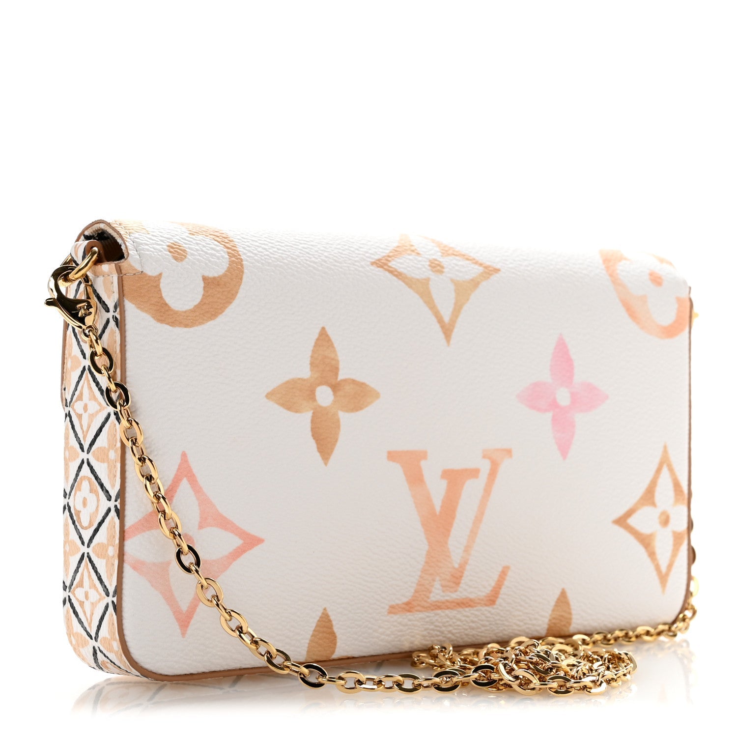 Monogram Giant By The Pool 2.0 Felicie Pochette Chain Wallet Beige