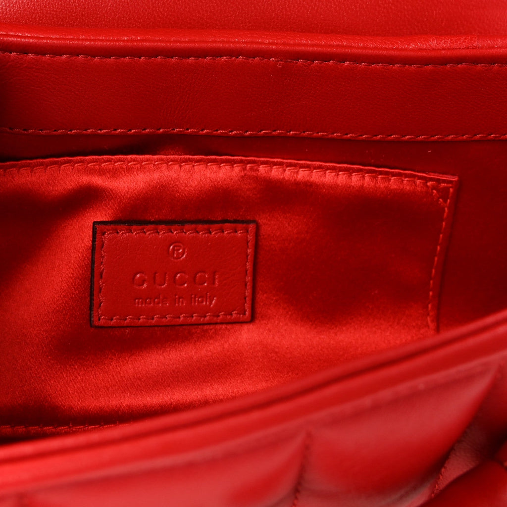 Nappa Vertical Matelasse Small Maxi Horsebit Chain Shoulder Bag Beret Red