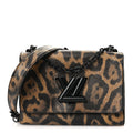 Calfskin Wild Animal Print Twist Shoulder Bag MM