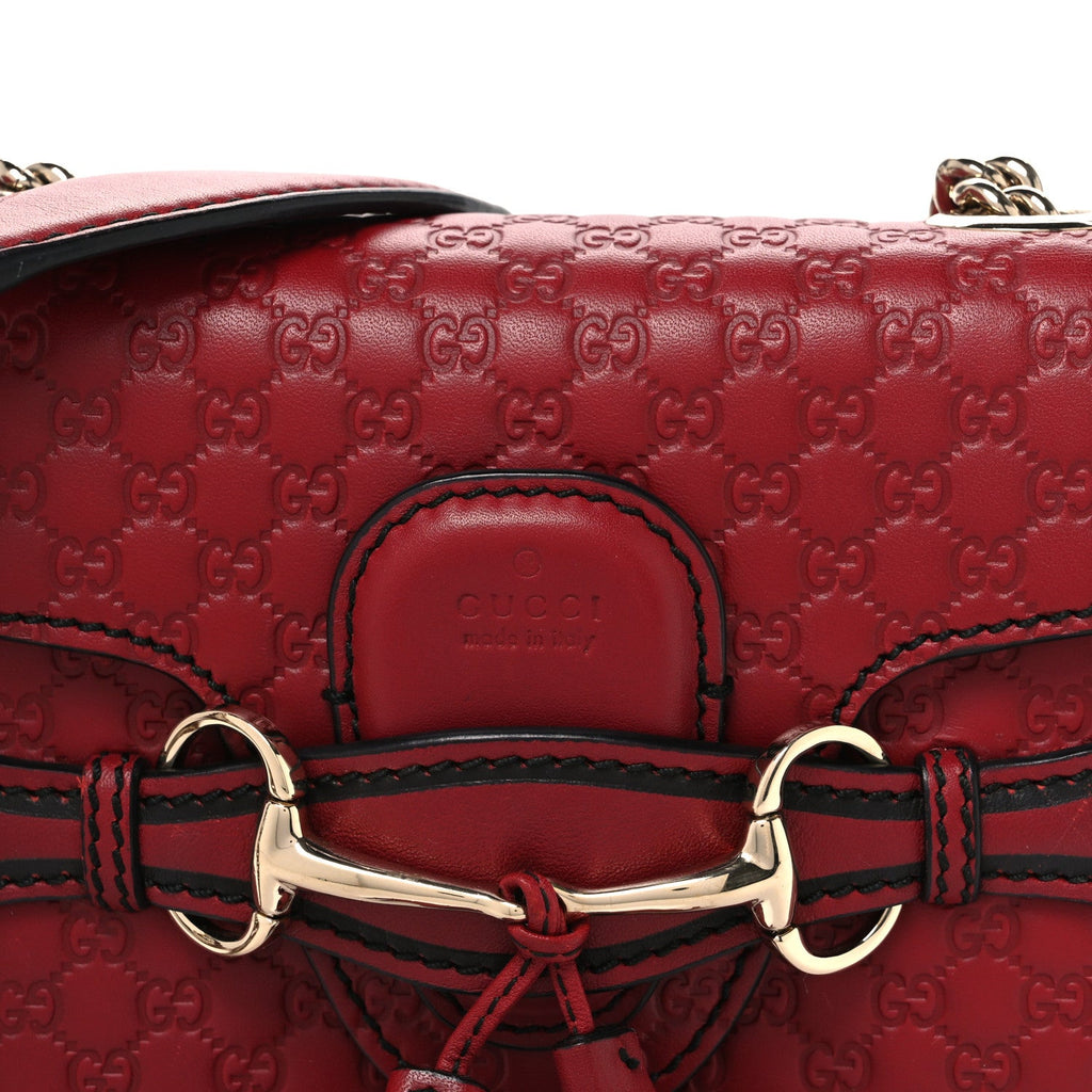 Soft Microguccissima Mini Emily Chain Shoulder Bag Rosso