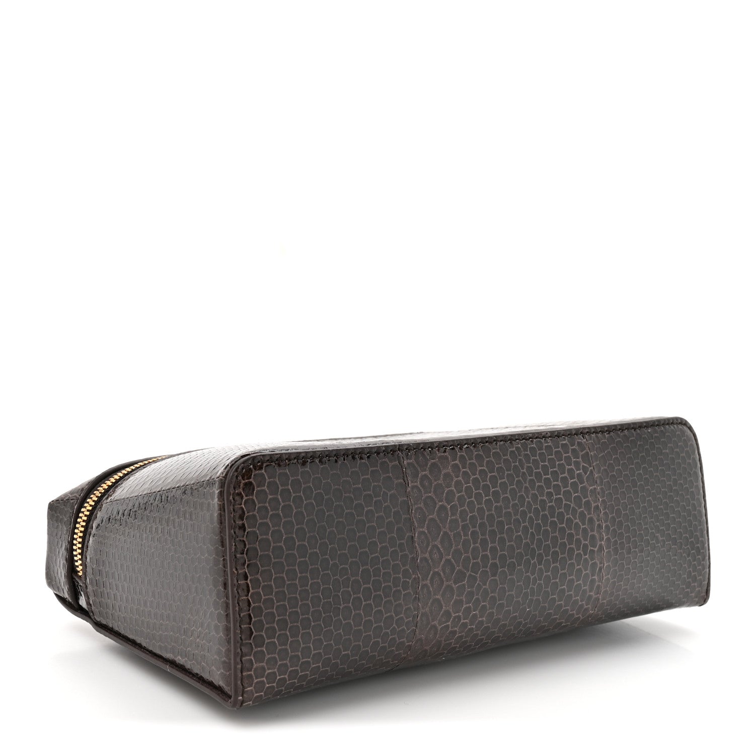 Water Snakeskin L19 Extra Pocket Pouch Dark Chocolate Licorice
