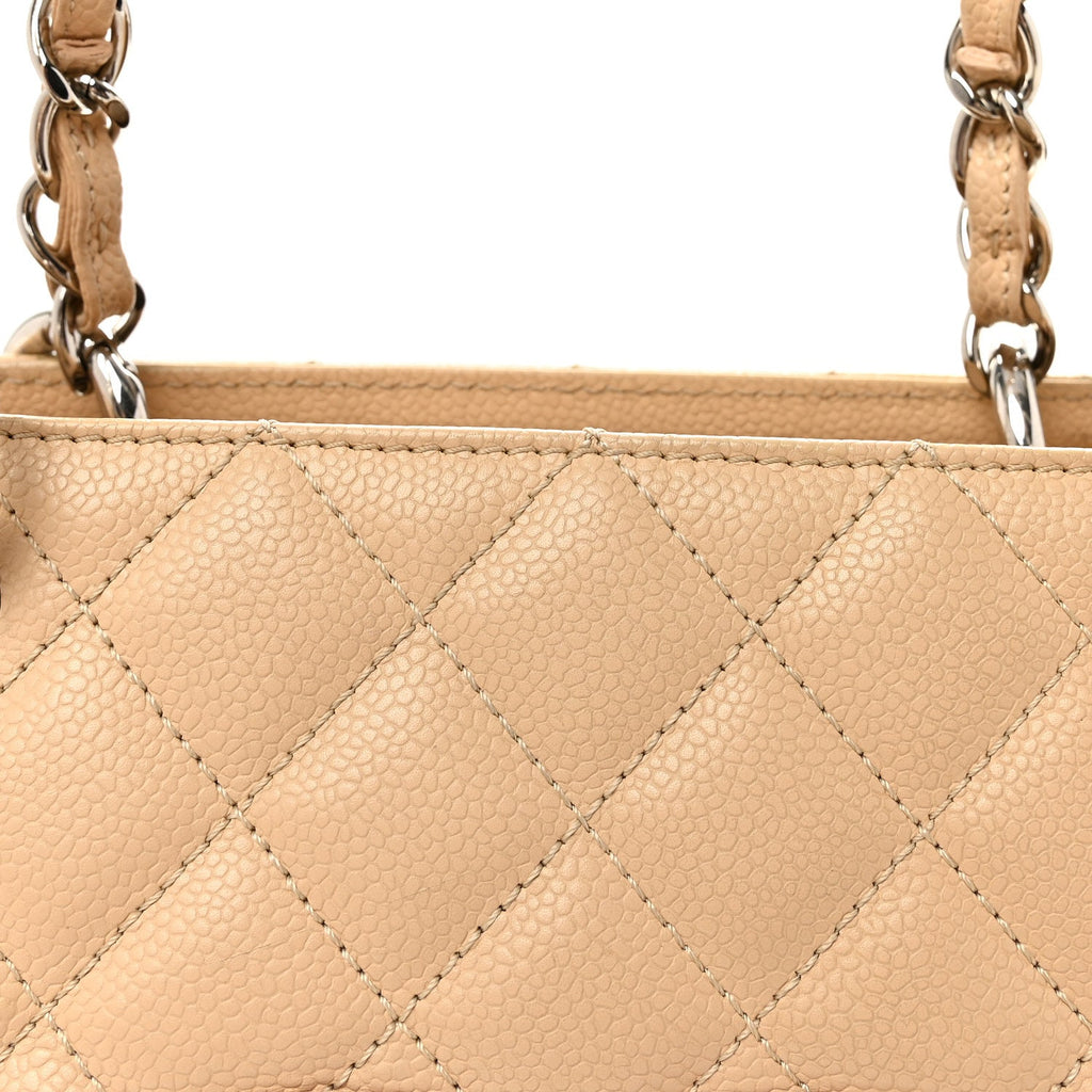 Caviar Quilted Grand Shopping Tote GST Beige