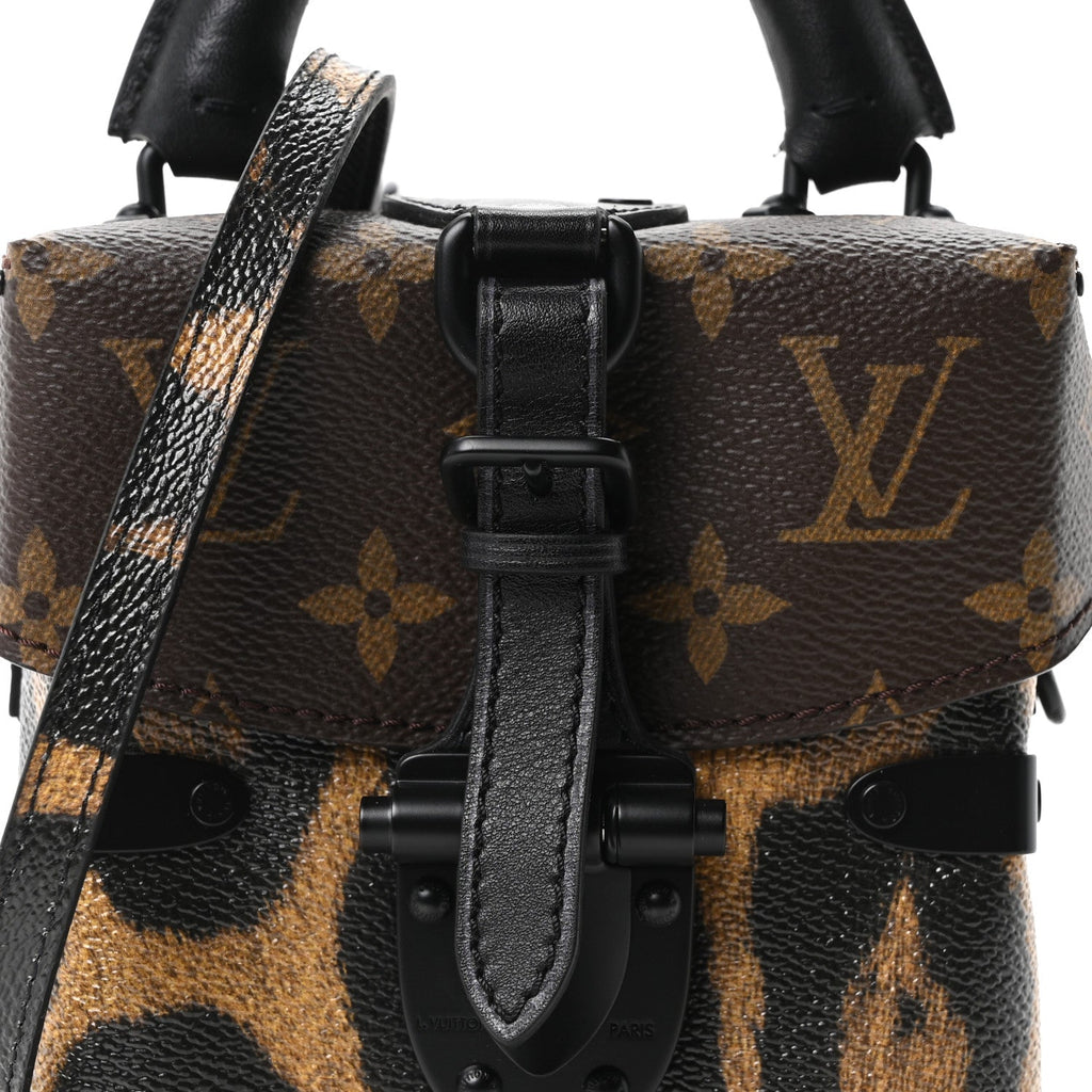Monogram Wild Animal Print Camera Box Black