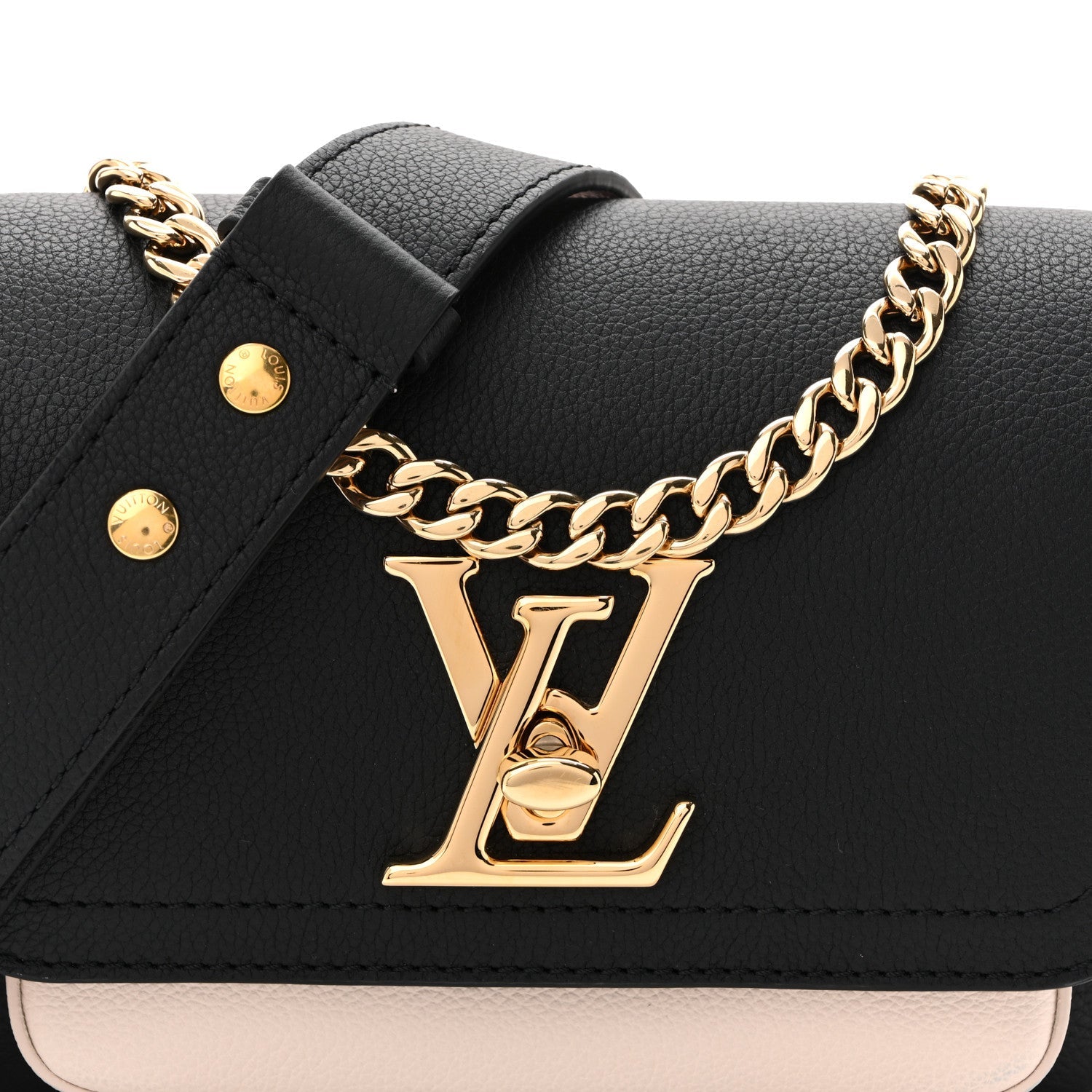 Grained Calfskin Lockme Tender Black