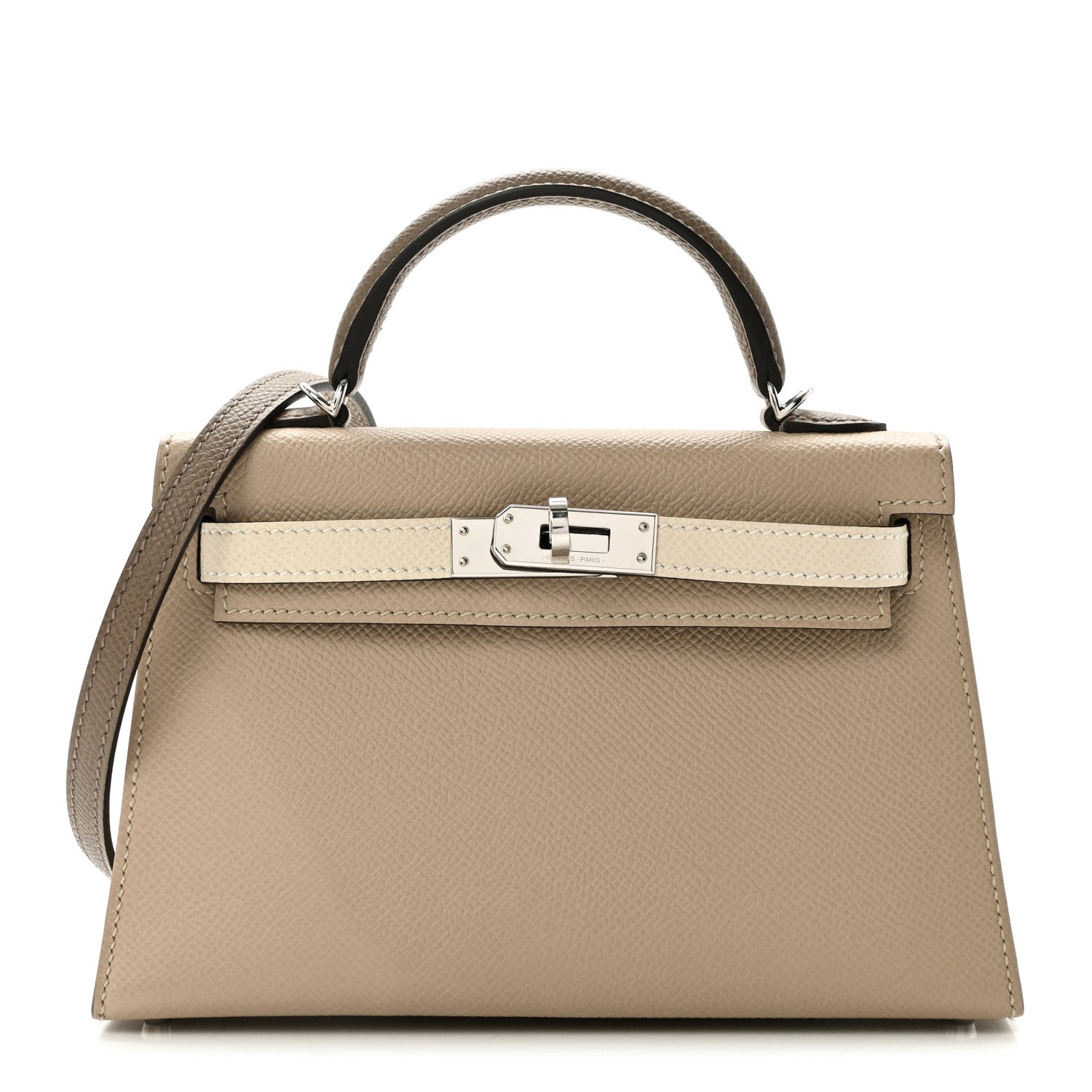 Epsom Tri-Color Mini Kelly Sellier 20 Trench Craie Etoupe