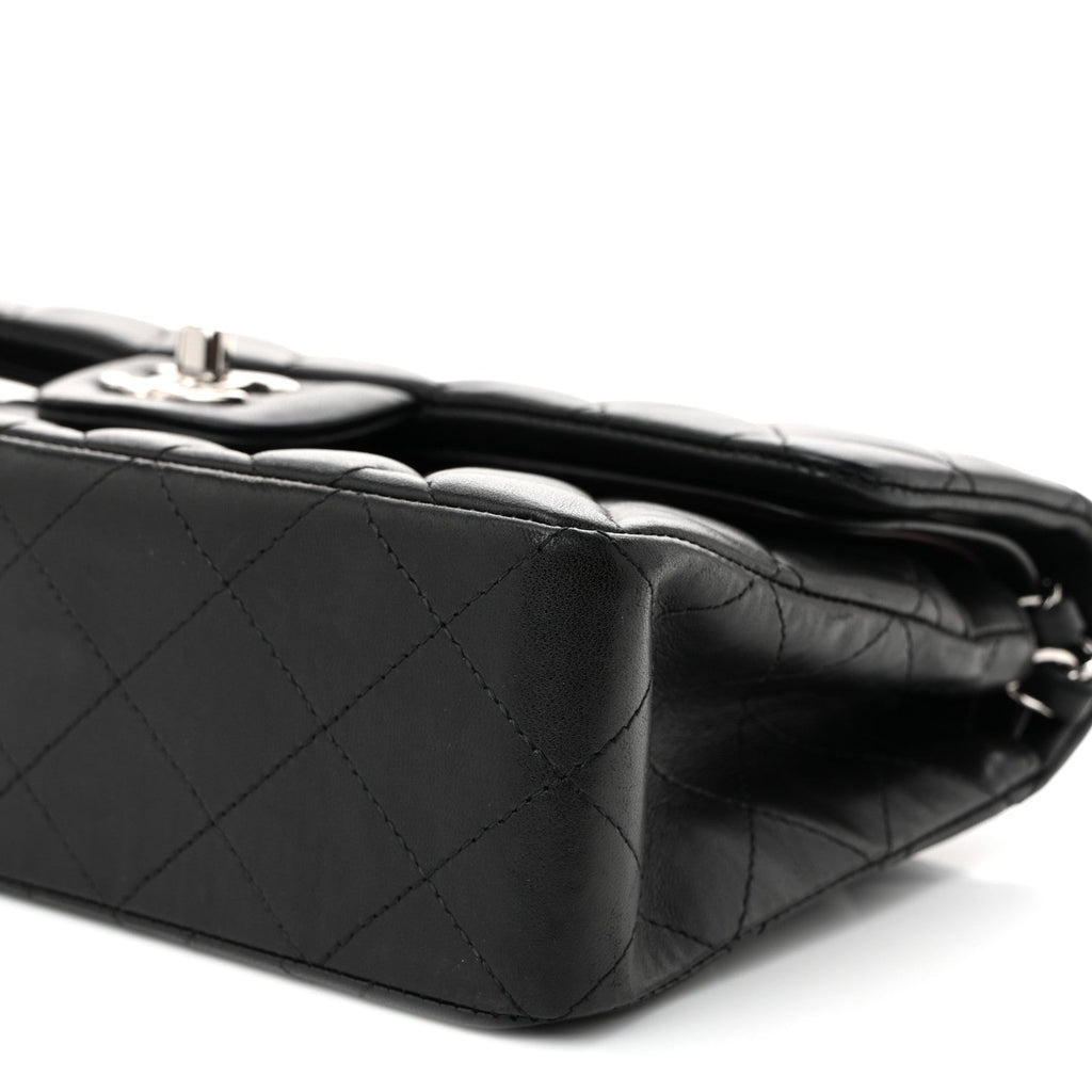 Lambskin Quilted Small Double Flap Black