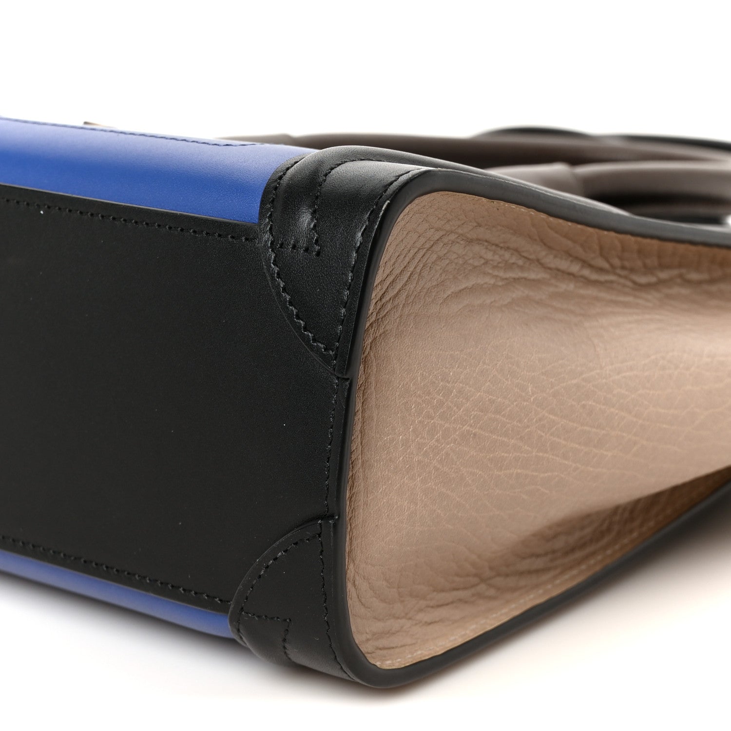 Smooth Calfskin Bullhide Nano Tri-Color Luggage Indigo