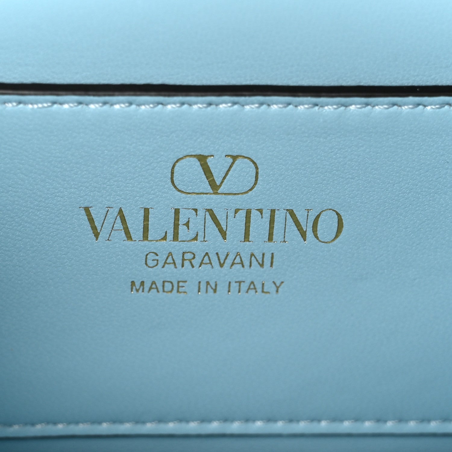 Laminated Calfskin Crystal Vlogo Small Shoulder Bag Blue