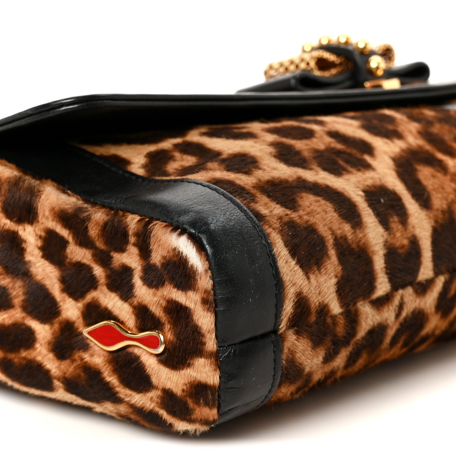 Pony Hair Leopard Print Sweet Charity Shoulder Bag Black