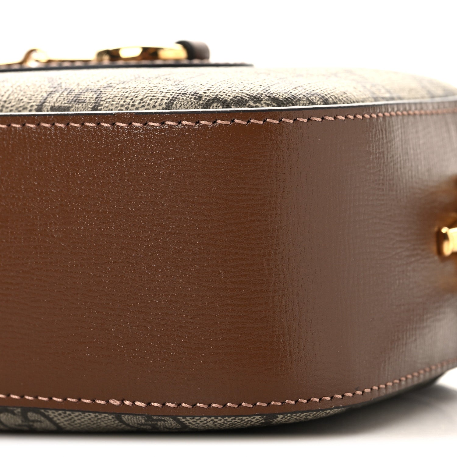 GG Supreme Monogram Mini Horsebit 1955 Camera Shoulder Bag Beige Brown Sugar