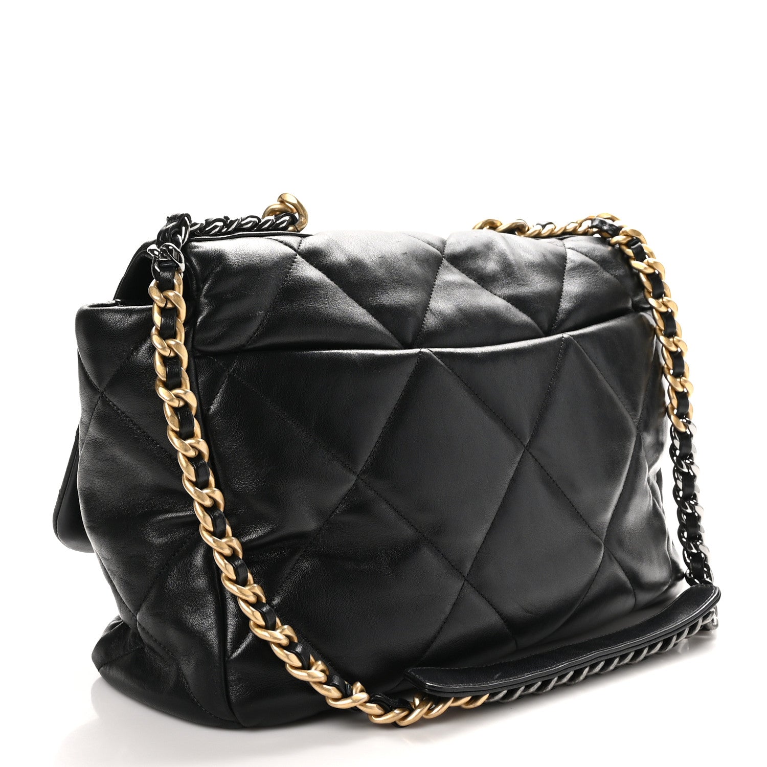 Lambskin Quilted Maxi Chanel 19 Flap Black