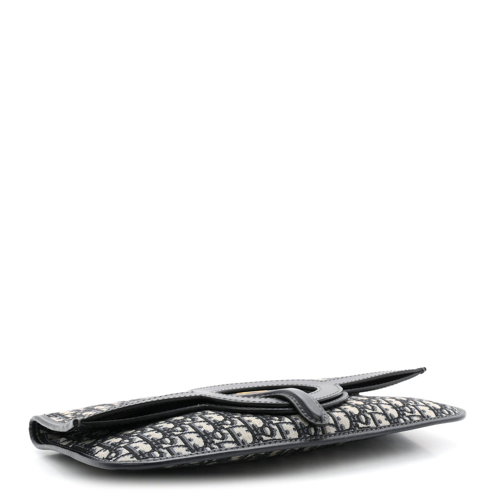 Oblique Fold Over Clutch Blue