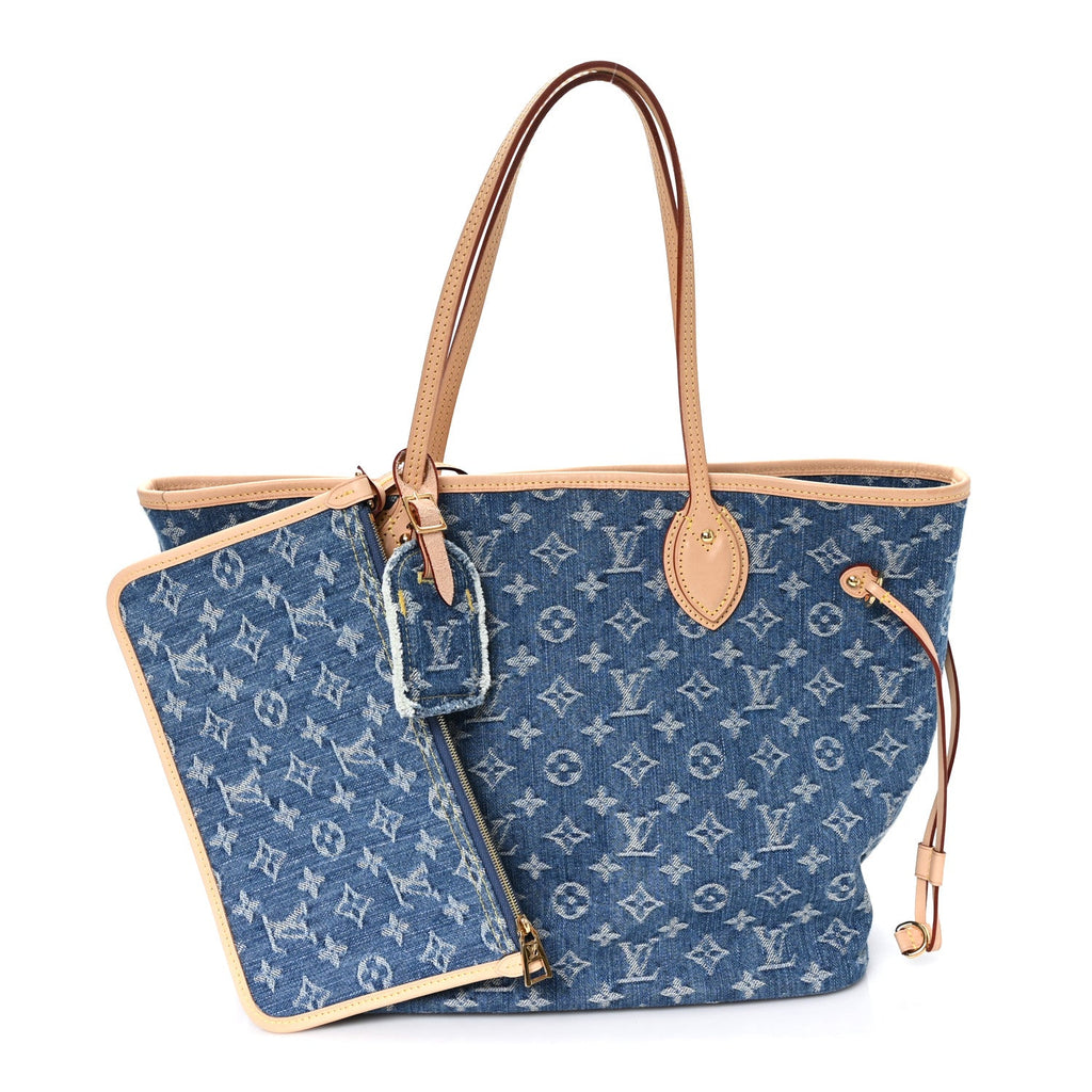 Monogram Denim Neo Neverfull MM Blue