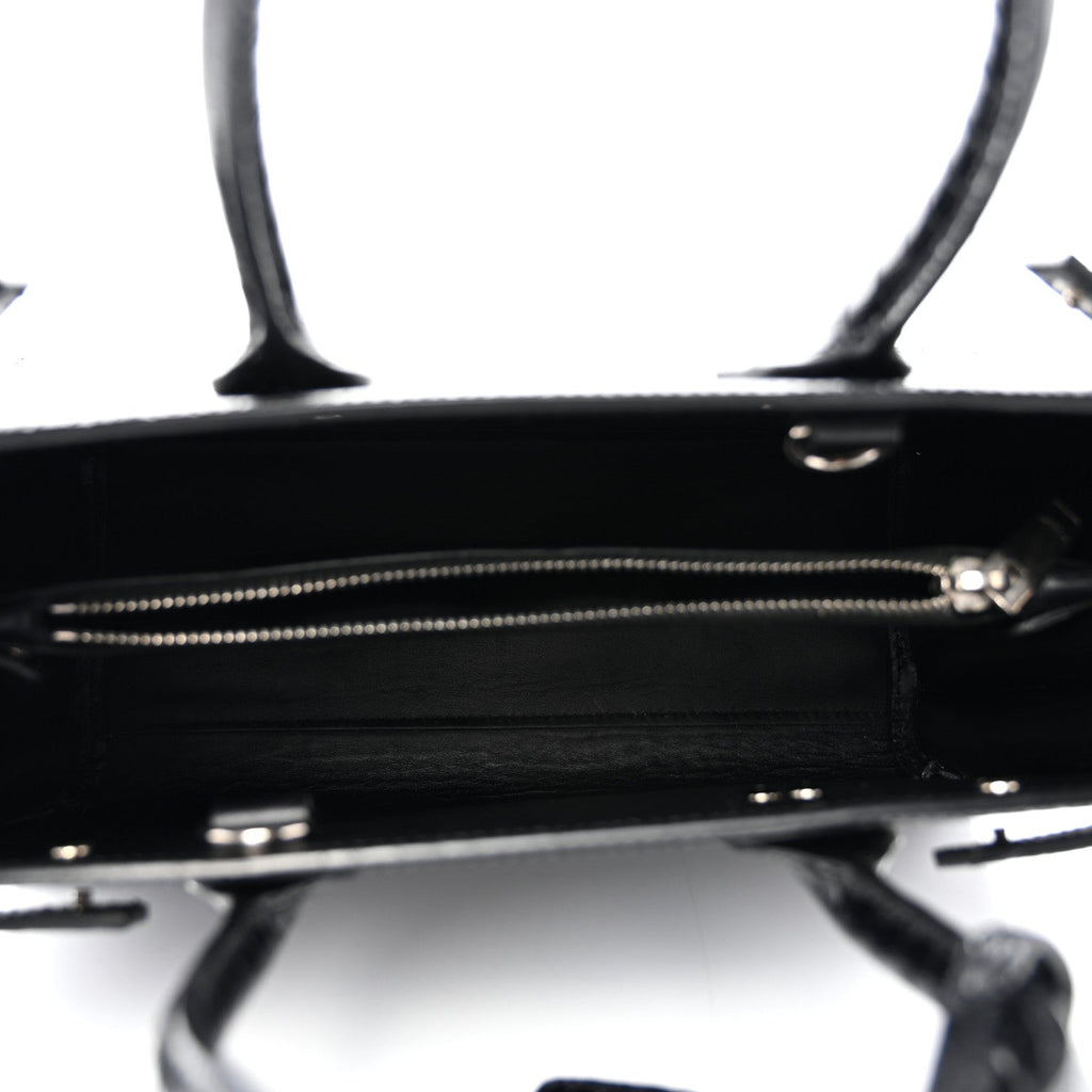 Calfskin Crocodile Embossed Baby Sac De Jour Black