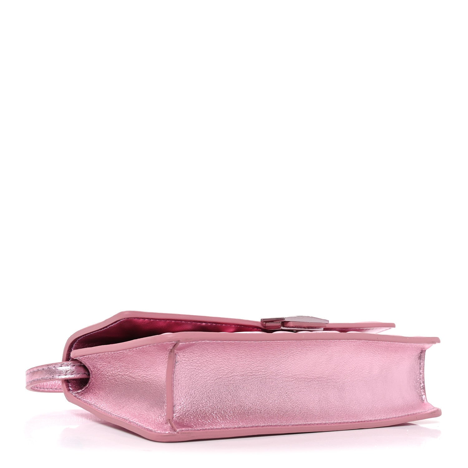 Metallic Nappa Matisse FF Embossed Wallet On Chain Rosa