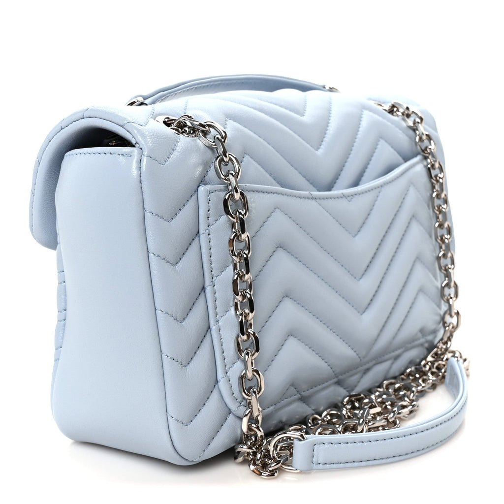 Calfskin Matelasse Medium GG Marmont Shoulder Bag Porcelain Light Blue
