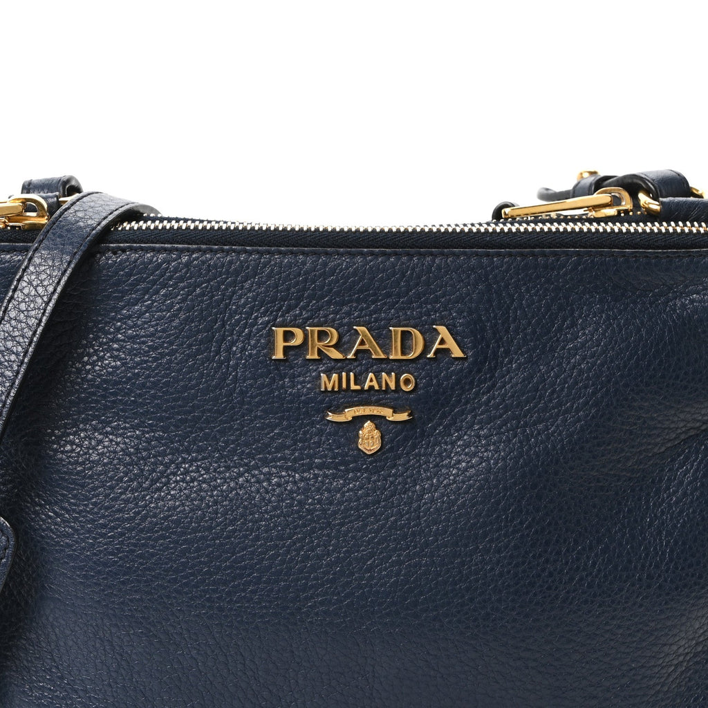 Vitello Phenix Double Zip Crossbody Bag Baltico