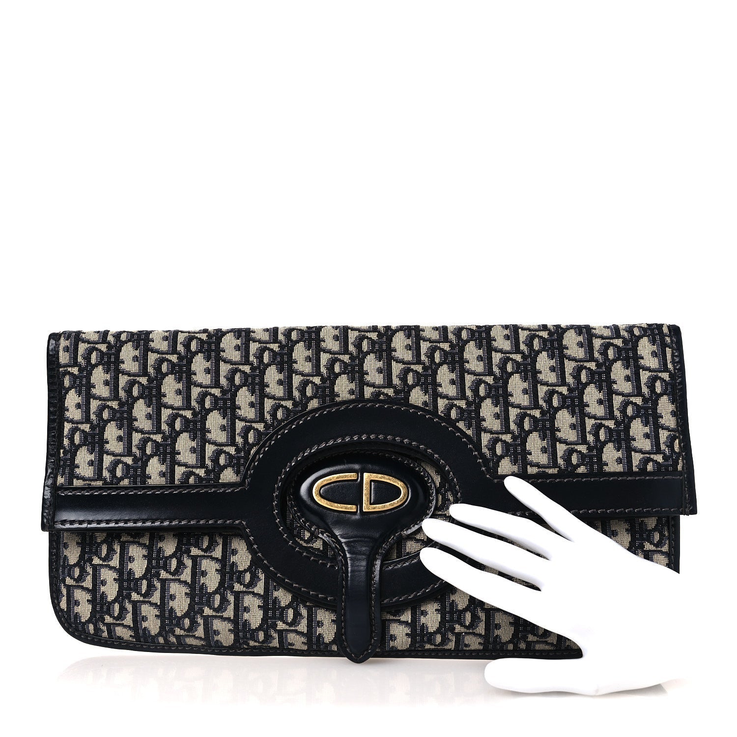 Oblique Fold Over Clutch Blue