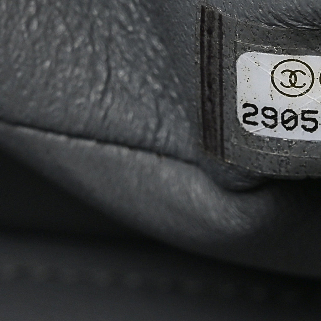 Caviar Quilted Small Double Flap Grey