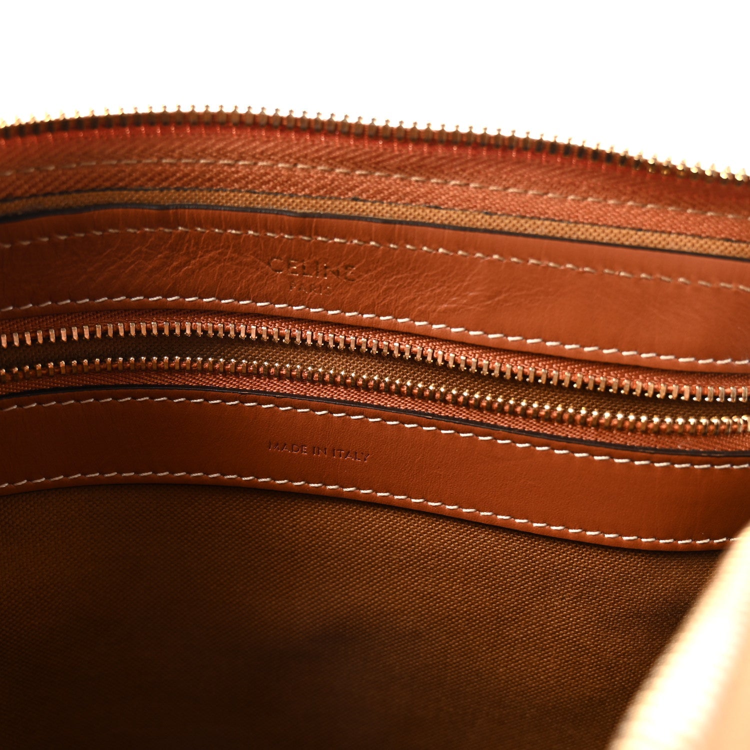 Triomphe Canvas Calfskin Boston Bag Tan