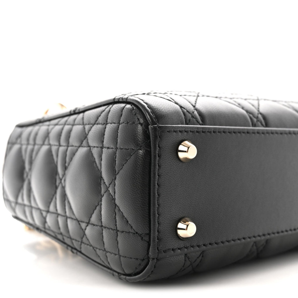 Lambskin Cannage Mini Lady Dior Black