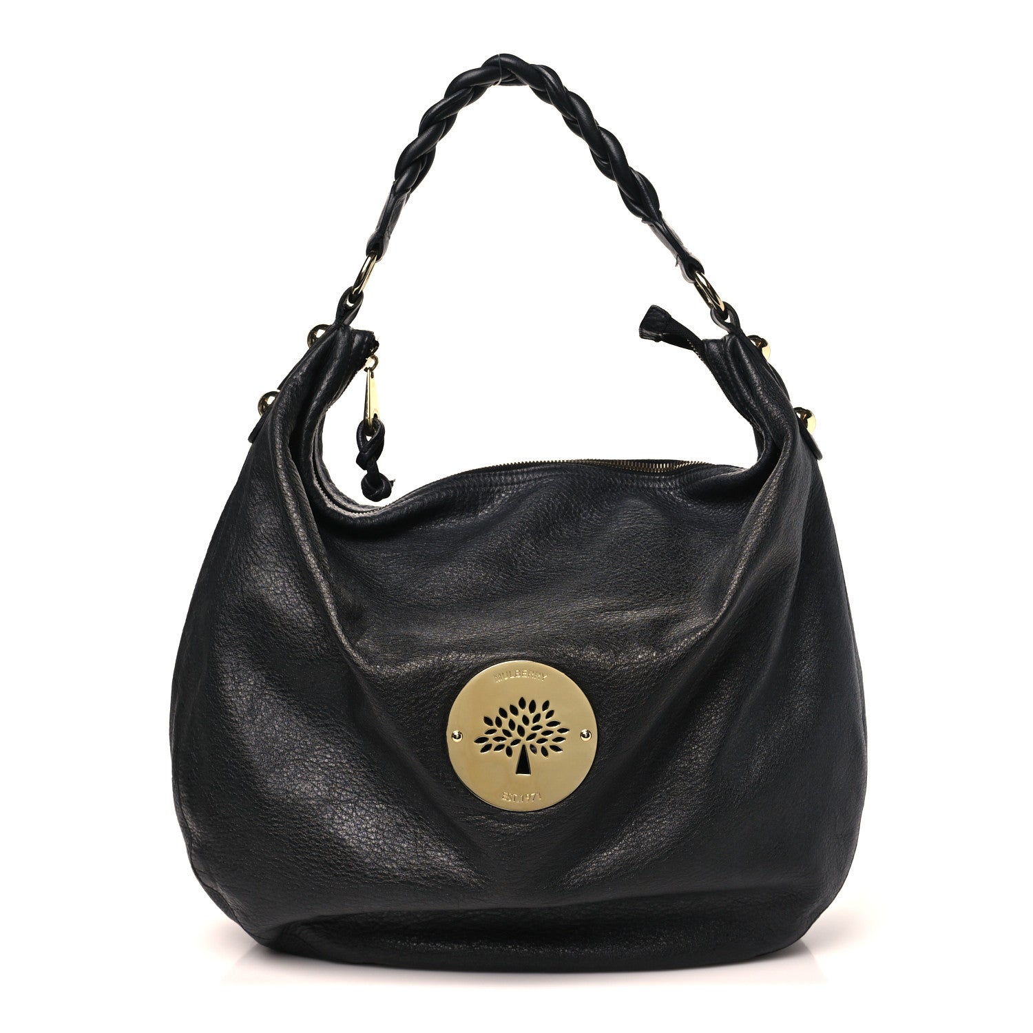 Soft Spongy Calfskin Large Daria Hobo Black
