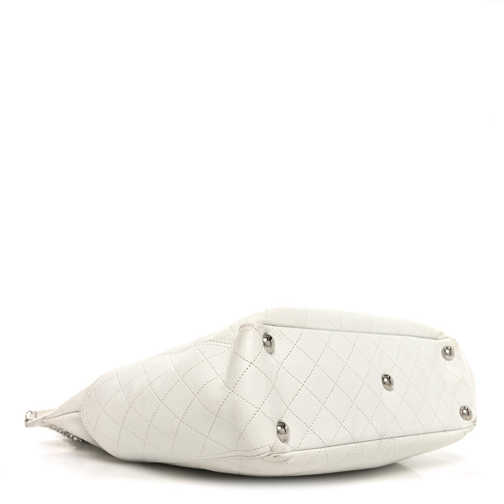 Caviar Stitched CC Pocket Tote White