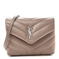 Calfskin Y Quilted Monogram Toy Loulou Crossbody Bag Mink