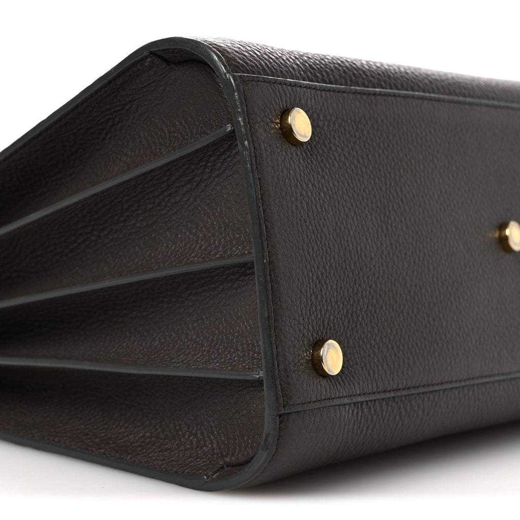Grained Calfskin Small Sac De Jour Dark Brown