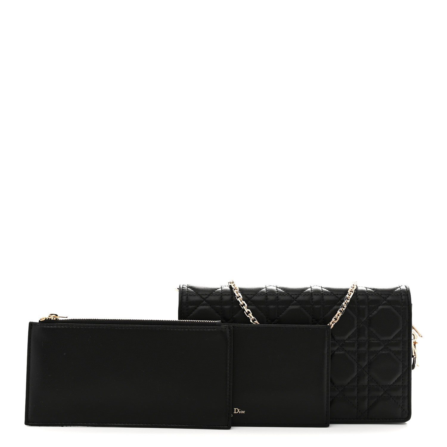 Lambskin Cannage Lady Dior Pouch Black