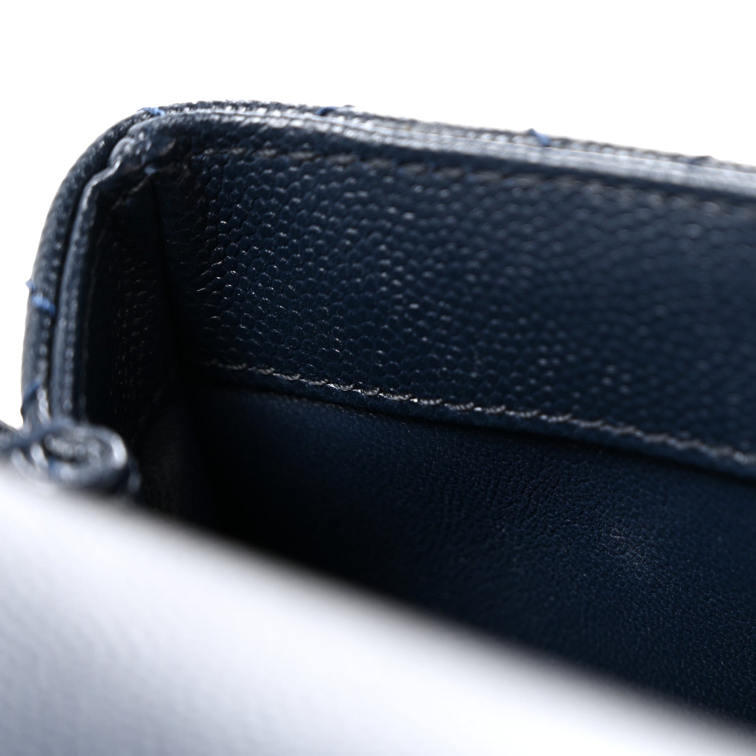 Caviar Quilted Lizard Embossed Mini Coco Handle Flap Navy Blue