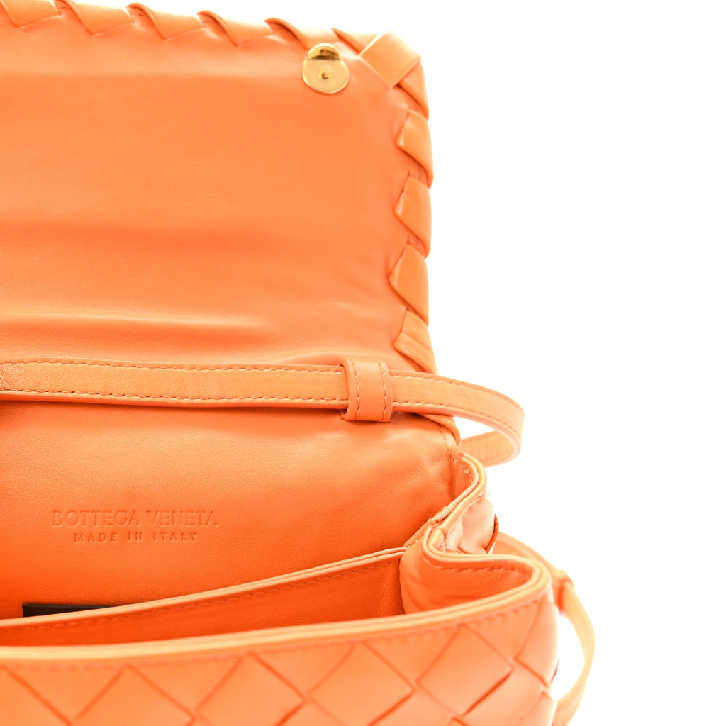 Nappa Intrecciato Mini Crossbody Tangerine