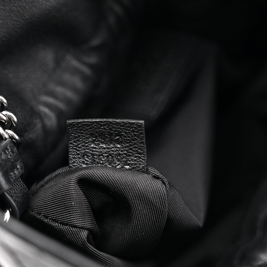 Sakai Be Green Calfskin Diagonal Stitched Mini Blondie Bucket Bag Black