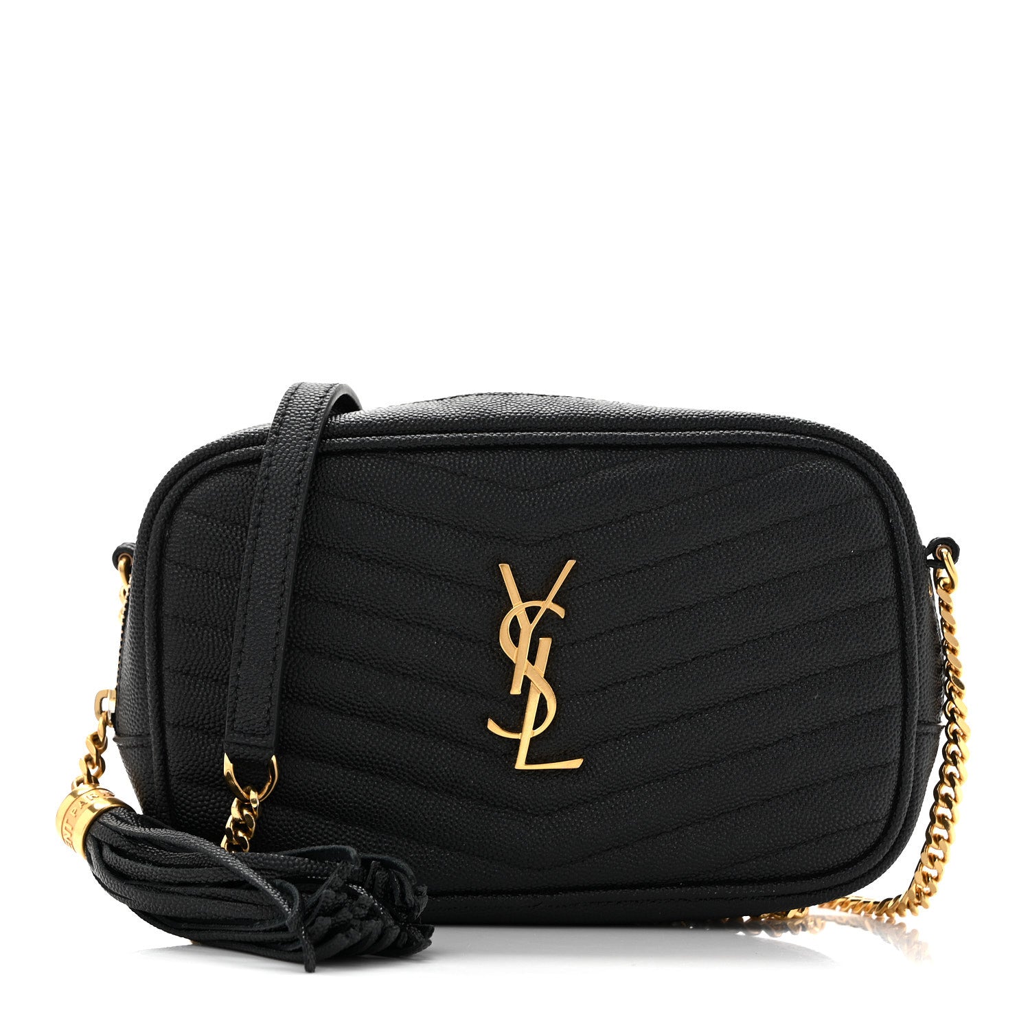 Grain De Poudre Matelasse Monogram Mini Lou Camera Bag Black