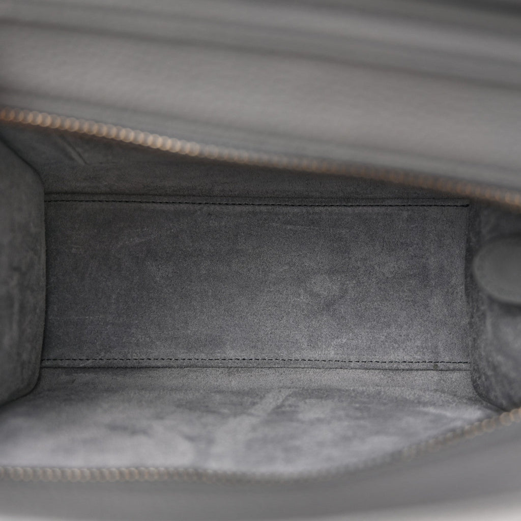 Drummed Calfskin Nano Luggage Kohl