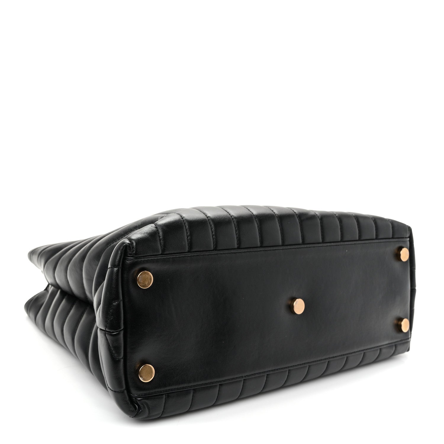 Calfskin Y Quilted Monogram Large Loulou Shopper Black