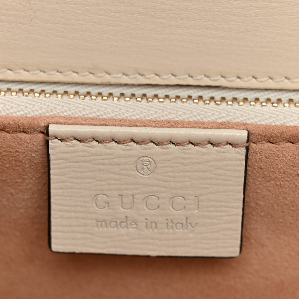 GG Supreme Monogram Horsebit 1955 Shoulder Bag Beige Mystic White