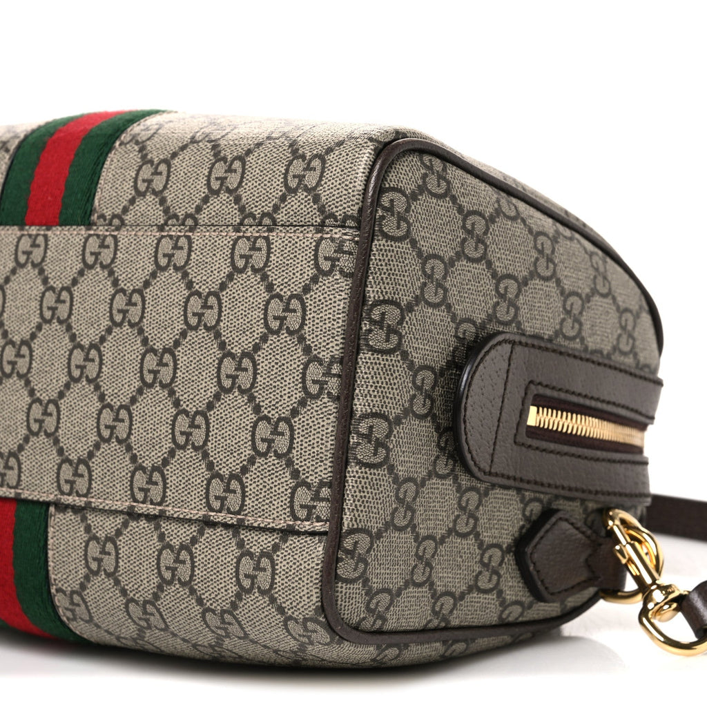 GG Supreme Monogram Web Small Ophidia Top Handle Bag Beige Ebony