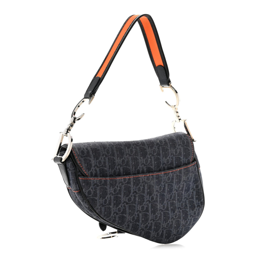 Denim Monogram Flight Saddle Bag