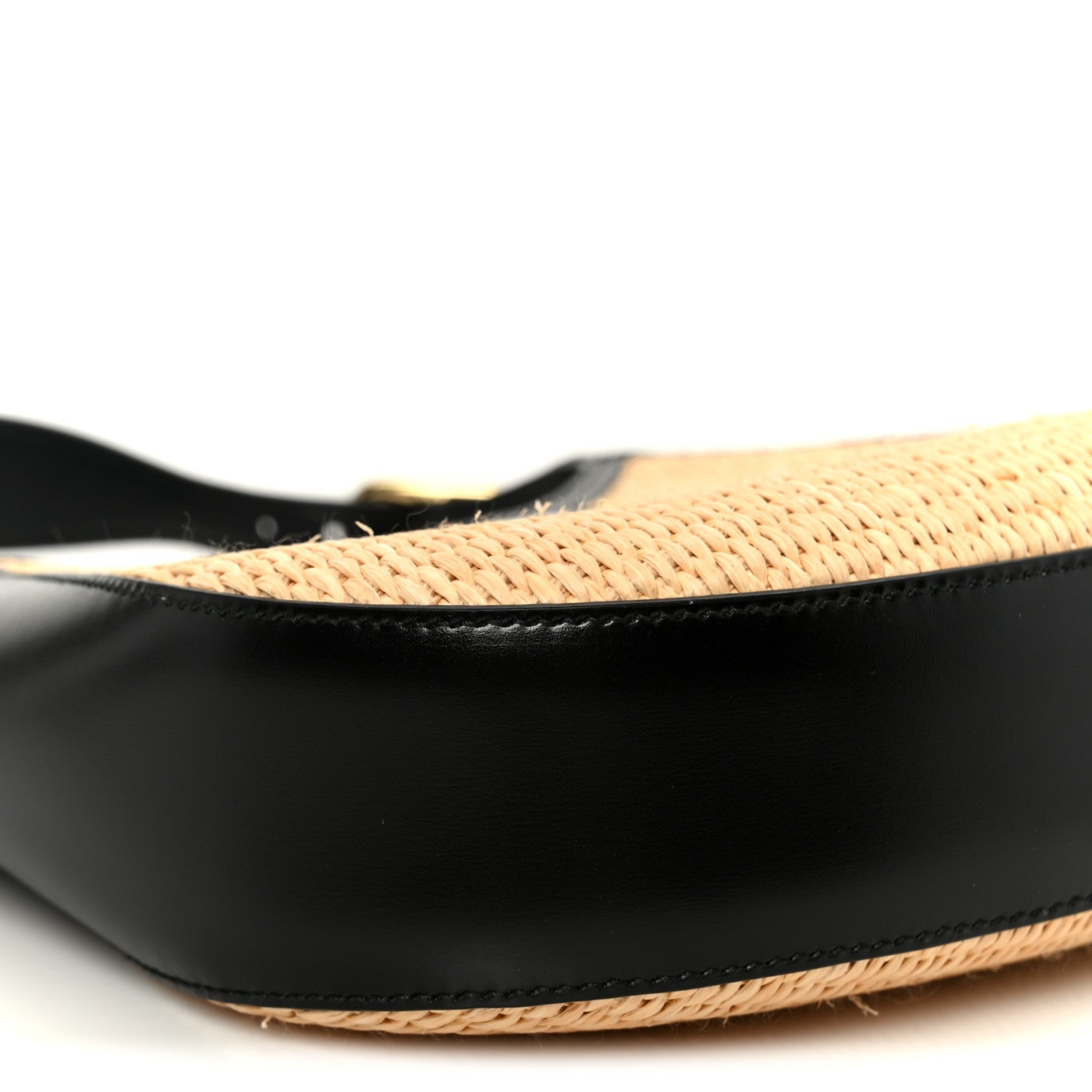 Paglia Spazzolato Shoulder Bag Naturale Black