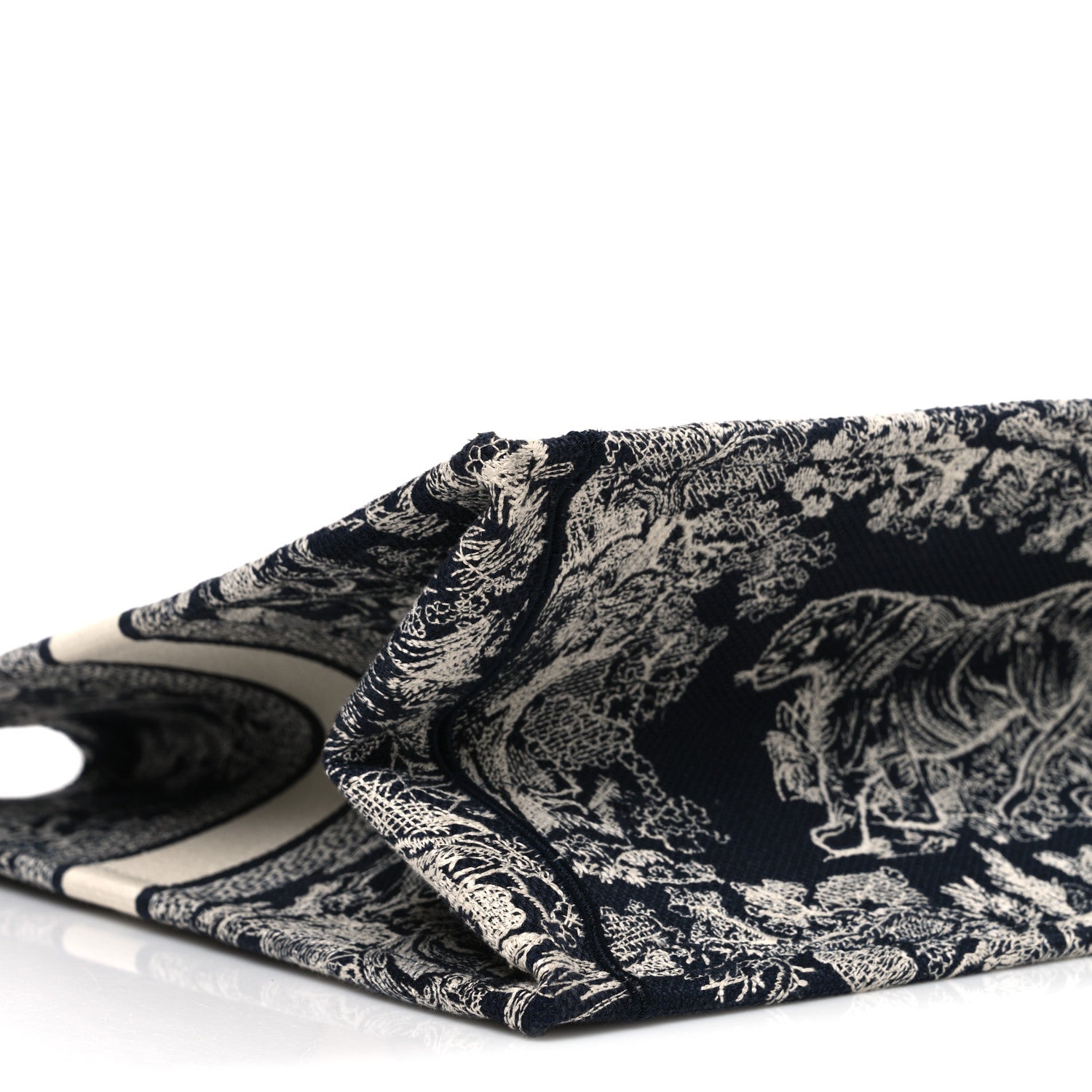 Canvas Embroidered Large Dioriviera Toile De Jouy Reverse Book Tote Blue