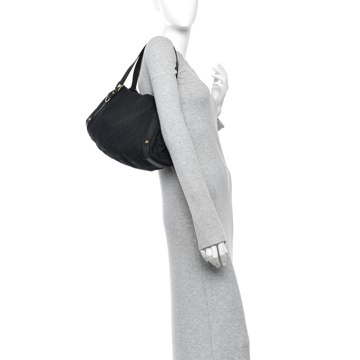 Monogram Medium Abbey Shoulder Bag Black