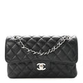 Caviar Quilted Small Double Flap Black